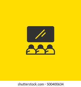Cinema icon vector, clip art. Also useful as logo, web element, symbol, graphic image, silhouette and illustration.