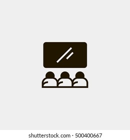 Cinema icon vector, clip art. Also useful as logo, web element, symbol, graphic image, silhouette and illustration.