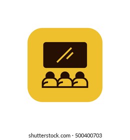 Cinema icon vector, clip art. Also useful as logo, square app icon, web element, symbol, graphic image, silhouette and illustration.