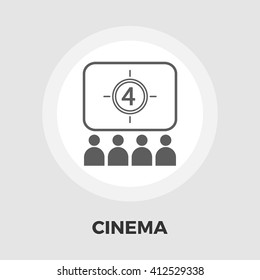 Cinema icon vector. Flat icon isolated on the white background. Editable EPS file. Vector illustration.