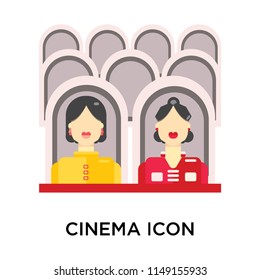 Cinema icon vector isolated on white background for your web and mobile app design, Cinema logo concept