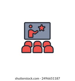 cinema icon. vector.Editable stroke.linear style sign for use web design,logo.Symbol illustration.