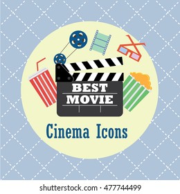 cinema icons concept vector illustration
