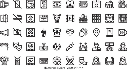 Cinema icons High-Quality Vector Icons Collection with Editable Stroke. Ideal for Professional and Creative Projects.