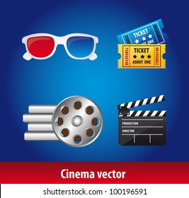 cinema  icons over blue background. vector illustration