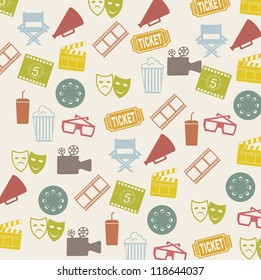 cinema icons over white background. vector illustration