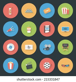 Cinema icons set