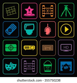 Cinema icons set. 