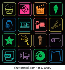 Cinema icons set. 