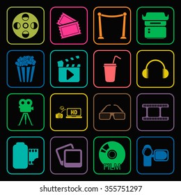 Cinema icons set. 