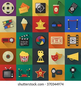 Cinema icons set.