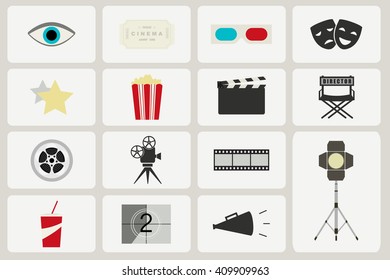 Cinema icons set