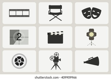 Cinema icons set