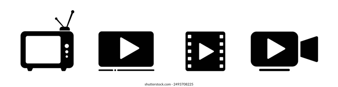 Cinema icons set. Cinema flat icon designs