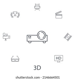 Cinema icons set . Cinema pack symbol vector elements for infographic web