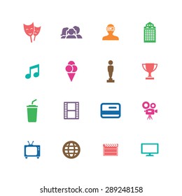 cinema icons universal set for web and mobile