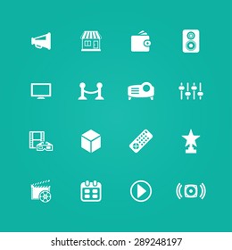 cinema icons universal set for web and mobile