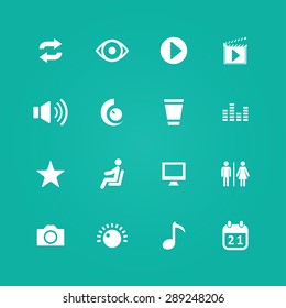 cinema icons universal set for web and mobile