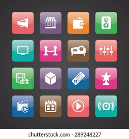 cinema icons universal set for web and mobile