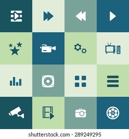 cinema icons universal set for web and mobile