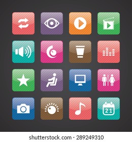 cinema icons universal set for web and mobile