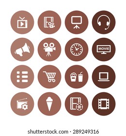 cinema icons universal set for web and mobile