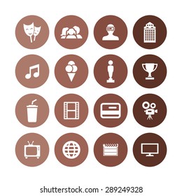 cinema icons universal set for web and mobile