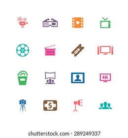 cinema icons universal set for web and mobile