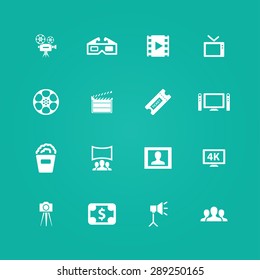 cinema icons universal set for web and mobile