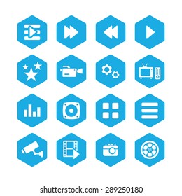 cinema icons universal set for web and mobile