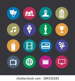 cinema icons universal set for web and mobile