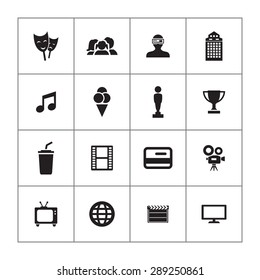 cinema icons universal set for web and mobile