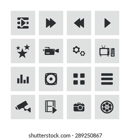 cinema icons universal set for web and mobile