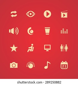 cinema icons universal set for web and mobile