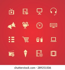 cinema icons universal set for web and mobile