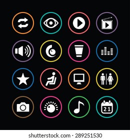 cinema icons universal set for web and mobile
