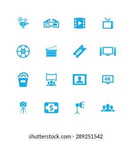 cinema icons universal set for web and mobile