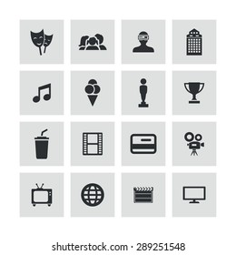 cinema icons universal set for web and mobile