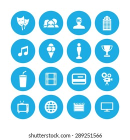 cinema icons universal set for web and mobile