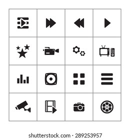 cinema icons universal set for web and mobile