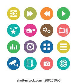 cinema icons universal set for web and mobile