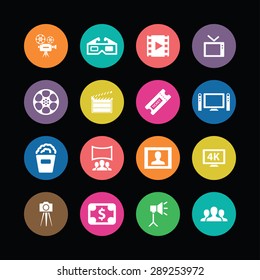 cinema icons universal set for web and mobile
