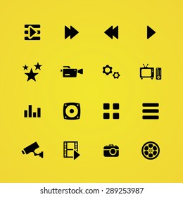cinema icons universal set for web and mobile