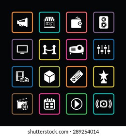 cinema icons universal set for web and mobile