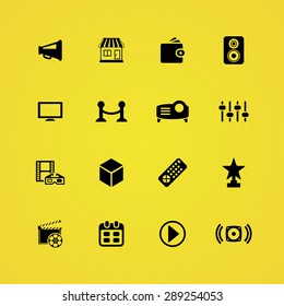 cinema icons universal set for web and mobile