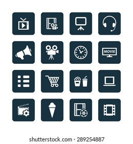 cinema icons universal set for web and mobile