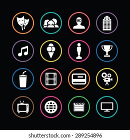 cinema icons universal set for web and mobile
