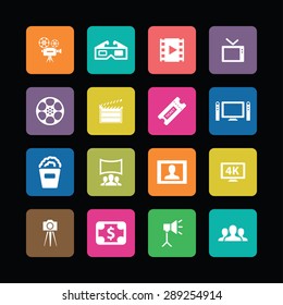 cinema icons universal set for web and mobile