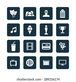 cinema icons universal set for web and mobile