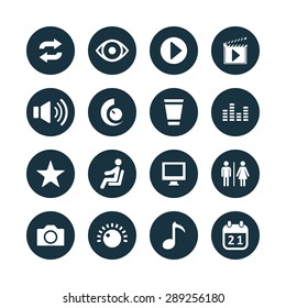 cinema icons universal set for web and mobile
